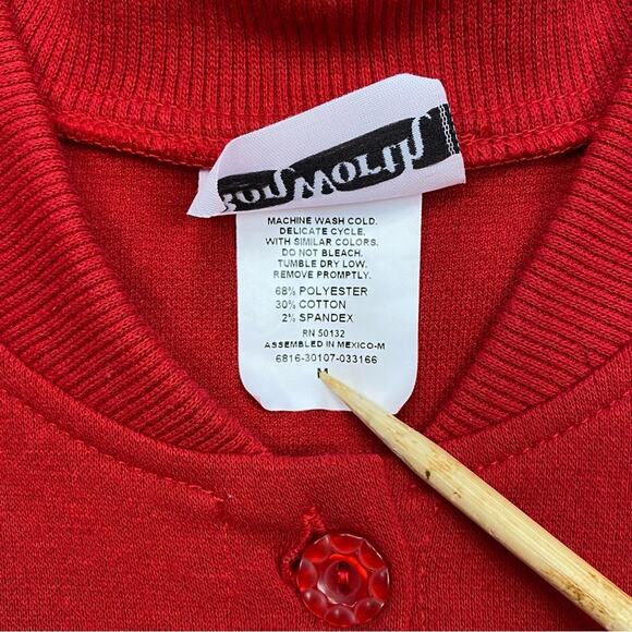 Vintage Bon Worth Grandma Christmas Holiday Embroidered sweater Medium - Picture 4 of 6